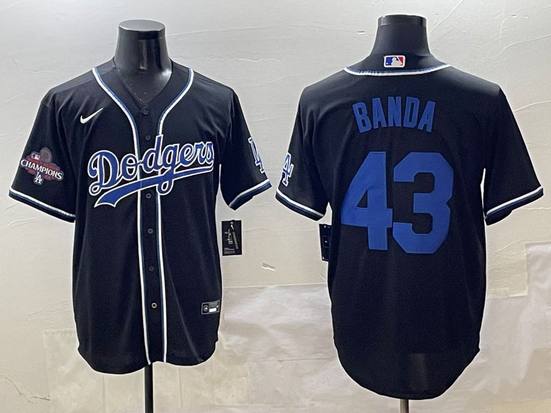 Men 2025 Los Angeles Dodgers #43 Banda Black Three generations Fashion Nike MLB Jersey style 1